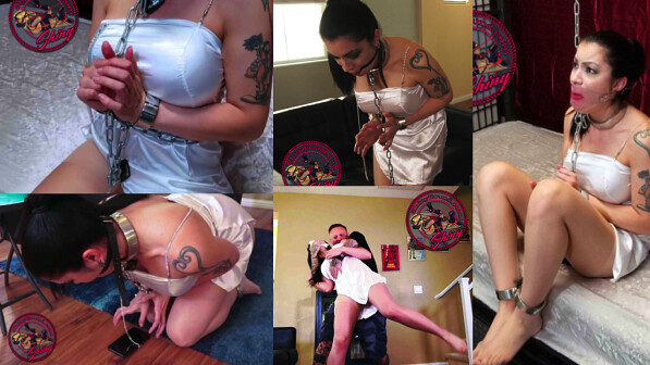 Shackled and Chained Satin Slave
