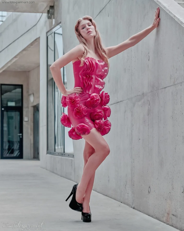 Pink Latex Rose Dress