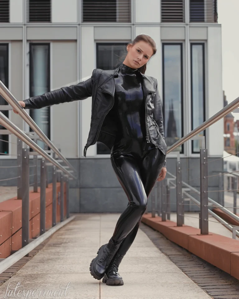 Shiny Black & Leather