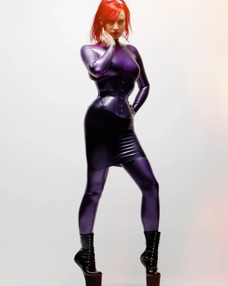 Purple Shiny Latex Pony Style