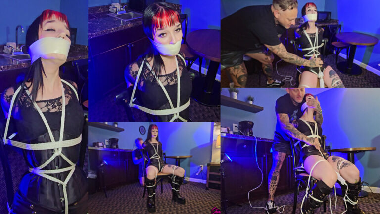Goth Domme Chairtied and Cumming