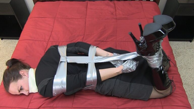 Cherry Doll duct tape hogtie escape