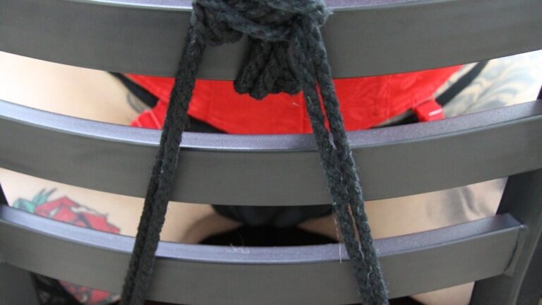 Romona Vain – Tied to Chair Rope and Armbinder