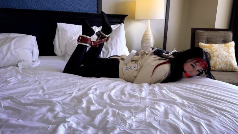 Chatty Ditria Rose Silenced with Ballgag as She Wiggles in Straitjacket