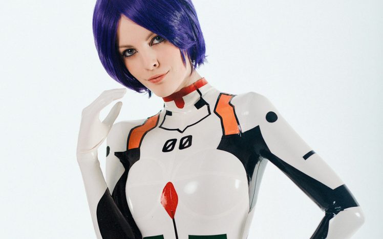 Juli Lollipop – Rei Ayanami latex cosplay