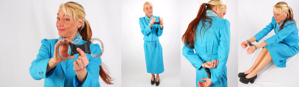 Flight attendant Lilly demonstrates