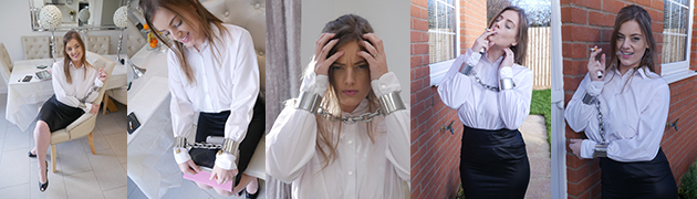 Secretary in heavy manacles – smoke break