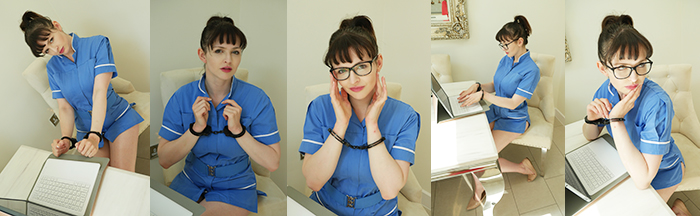 Office day – cuffed nurse