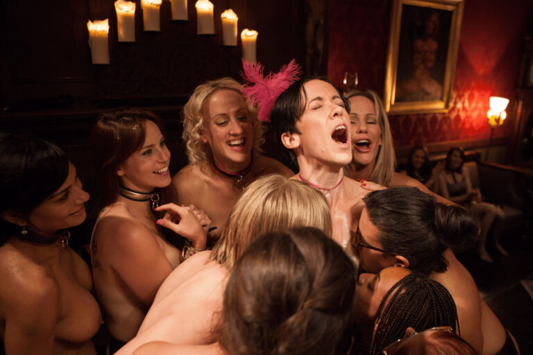 Masquerade Orgy with Nine Slaves,100 Horny Guests, Part Three