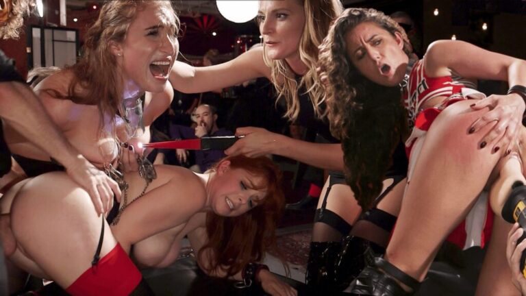 Squirting Slave Sluts Inspire A BDSM Halloween Orgy