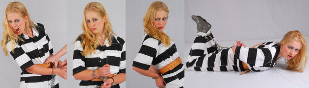 Prison girl Anna hates being cuffed