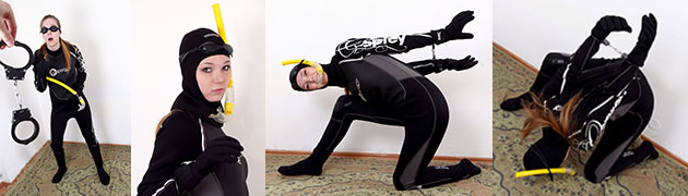 Cuffed diver girl Teressa
